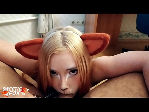 ❤️ Kitsune anameza mboo na kumeza mdomoni Pono ya kupendeza ☑